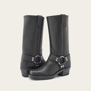 Frye Harness 12R Leather Moto Boots Black Size 7.5